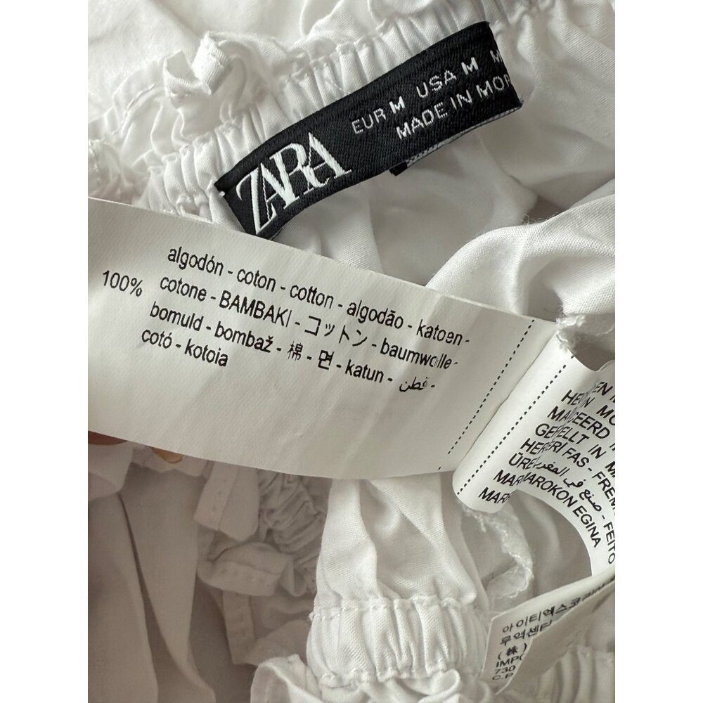 Zara White Milkmaid Cotton Corset Crop Top | Coquette Cottagecore Romantic Boho - Picture 12 of 13